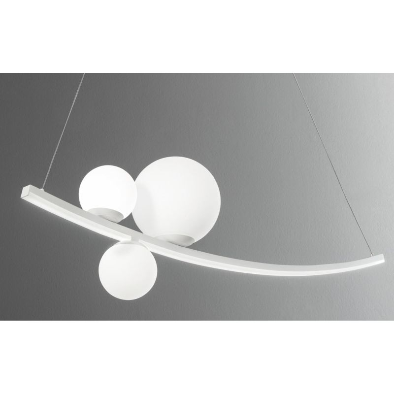 ALTALENA SOSPENSIONE LAMPADARIO BIANCA O ORO LED DIMMERABILE 48W 4800LM DI ONDALUCE ONDALUCE CICIRIELLO - Cristalensi Shop Onlin