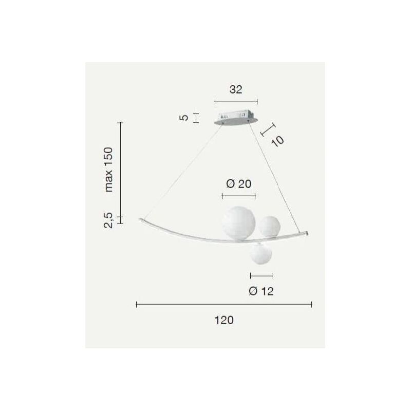 ALTALENA SOSPENSIONE LAMPADARIO BIANCA O ORO LED DIMMERABILE 48W 4800LM DI ONDALUCE ONDALUCE CICIRIELLO - Cristalensi Shop Onlin