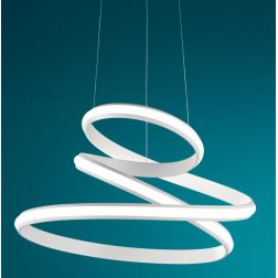 VUELTA SOSPENSIONE LAMPADARIO LED INTEGRATO 50W DIMMERABILE GRIGIA O BIANCA ONDALUCE CICIRIELLO - Cristalensi Shop Online