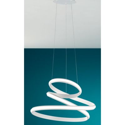 VUELTA SOSPENSIONE LAMPADARIO LED INTEGRATO 50W DIMMERABILE GRIGIA O BIANCA ONDALUCE CICIRIELLO - Cristalensi Shop Online