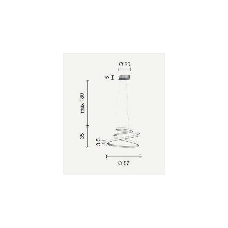 VUELTA SOSPENSIONE LAMPADARIO LED INTEGRATO 50W DIMMERABILE GRIGIA O BIANCA ONDALUCE CICIRIELLO - Cristalensi Shop Online