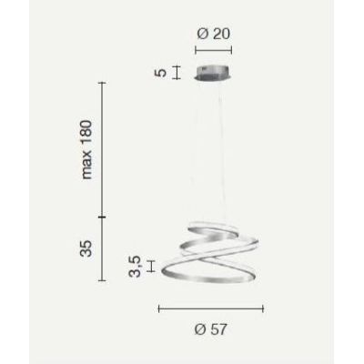 VUELTA SOSPENSIONE LAMPADARIO LED INTEGRATO 50W DIMMERABILE GRIGIA O BIANCA ONDALUCE CICIRIELLO - Cristalensi Shop Online