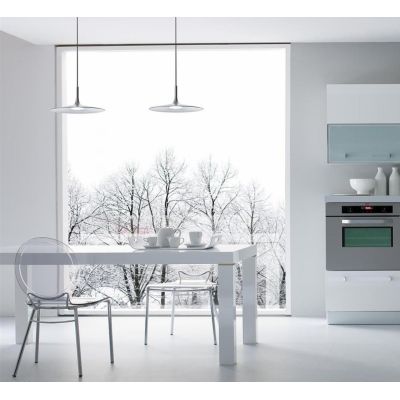 KAI SOSPENSIONE SINGOLA A LED CON PIATTO IN 2 MISURE LUCE 3000K METALLO 5 COLORI MODERNA