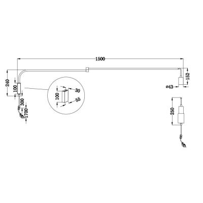 LINE APPLIQUE CON BRACCIO SNODATO IN METALLO NERO CON LAMPADINA A VISTA TRIO LIGHTING - Cristalensi Shop Online