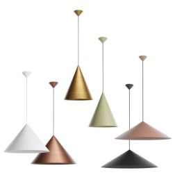 KONOS SOSPENSIONE SINGOLA ALLUMINIO 6 COLORI IN 3 MISURE LAMPADINA ATTACCO E27 DESIGN MODERNO