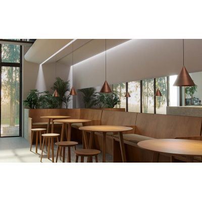 KONOS SOSPENSIONE SINGOLA ALLUMINIO 6 COLORI IN 3 MISURE LAMPADINA ATTACCO E27 DESIGN MODERNO