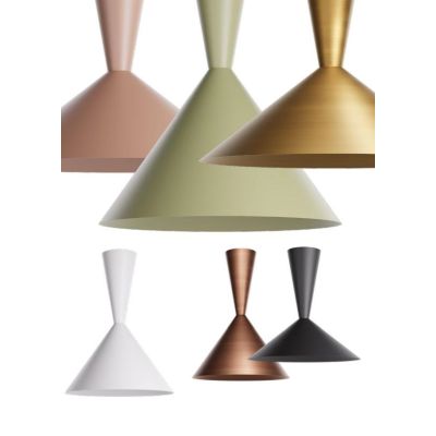 KONOS PLAFONIERA A CONO IN ALLUMINIO 6 COLORI IN 2 MISURE CON LAMPADINA ATTACCO E27 DESIGN MODERNO