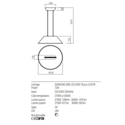 AKIRA LAMPADARIO IN FELTRO FONOASSORBENTE 4 COLORI D75 CM LED 12W LUCE 2700K-3000K MODERNO