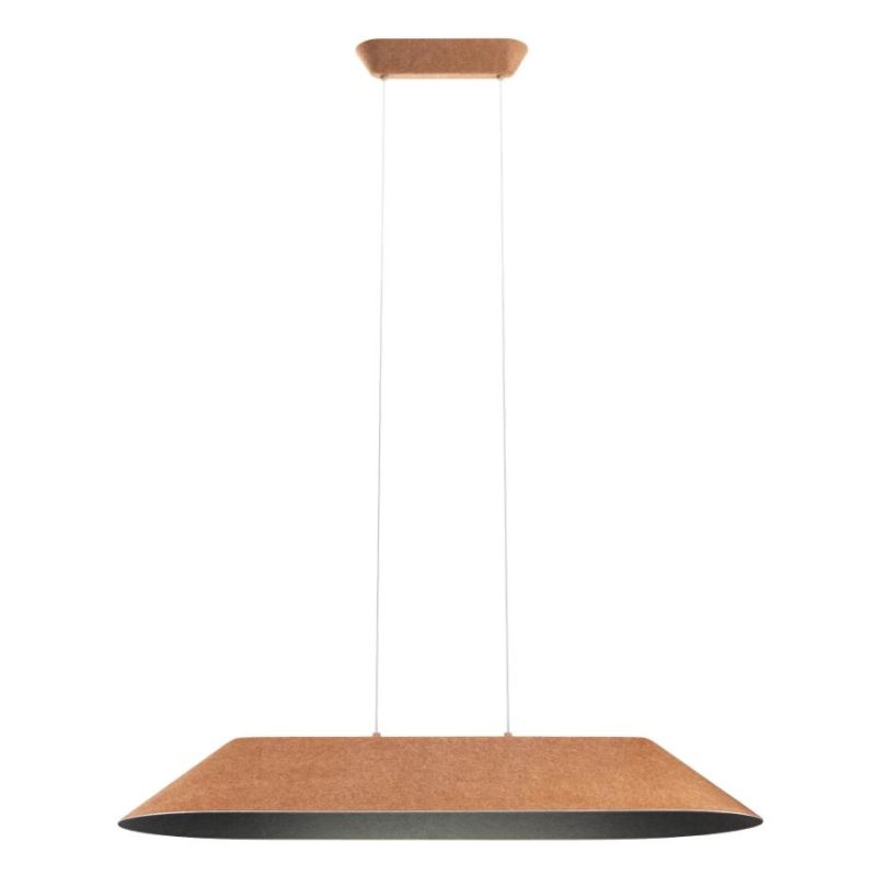 AKIRA LAMPADARIO RETTANGOLARE IN FELTRO FONOASSORBENTE 4 COLORI D75 CM LED 23,5W LUCE 2700K-3000K MODERNO