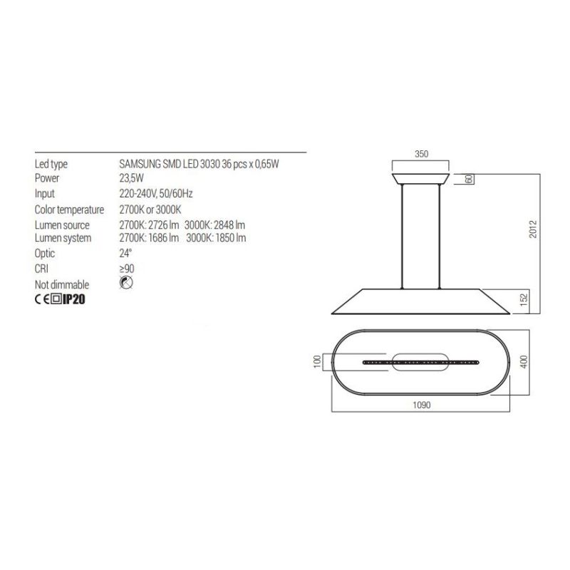 AKIRA LAMPADARIO RETTANGOLARE IN FELTRO FONOASSORBENTE 4 COLORI D75 CM LED 23,5W LUCE 2700K-3000K MODERNO
