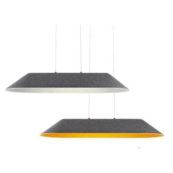 AKIRA LAMPADARIO RETTANGOLARE IN FELTRO FONOASSORBENTE 4 COLORI D75 CM LED 23,5W LUCE 2700K-3000K MODERNO