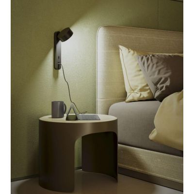 SADES APPLIQUE ORIENTABILE LED 6W LUCE 3000K CON 2 PORTE USB IN ALLUMINIO 4 COLORI DESIGN MODERNO