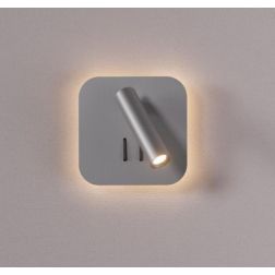 QUDA APPLIQUE QUADRATA CON LUCE ORIENTABILE LED 6W+3W LUCE 2700K O 3000K IN ALLUMINIO 5 COLORI MODERNA 2