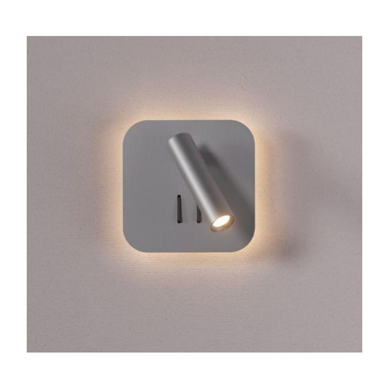 QUDA APPLIQUE QUADRATA CON LUCE ORIENTABILE LED 6W+3W LUCE 2700K O 3000K IN ALLUMINIO 5 COLORI MODERNA