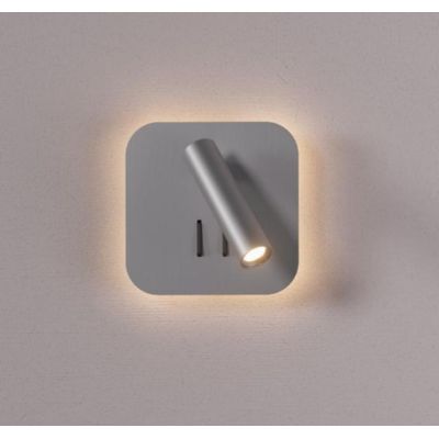 QUDA APPLIQUE QUADRATA CON LUCE ORIENTABILE LED 6W+3W LUCE 2700K O 3000K IN ALLUMINIO 5 COLORI MODERNA