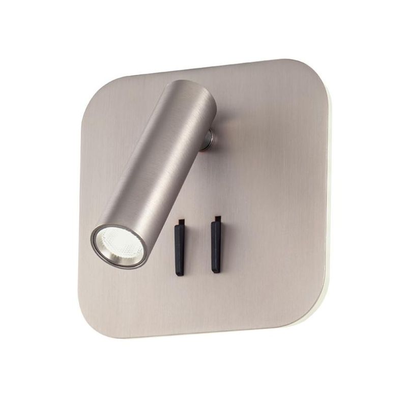 QUDA APPLIQUE QUADRATA CON LUCE ORIENTABILE LED 6W+3W LUCE 2700K O 3000K IN ALLUMINIO 5 COLORI MODERNA