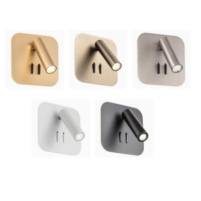 QUDA APPLIQUE QUADRATA CON LUCE ORIENTABILE LED 6W+3W LUCE 2700K O 3000K IN ALLUMINIO 5 COLORI MODERNA