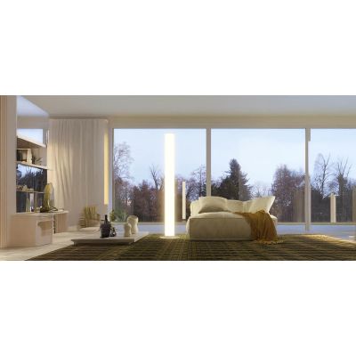 PILON PIANTANA TUBOLARE H180 CM IN METALLO BIANCO LED 57W LUCE 3000K DIMMERABILE DESIGN MODERNO