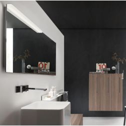 ERMES LAMPADA CON AGGANCIO A SPECCHIO CM 120-CM90-CM60 LED LUCE 3000K O 4000K IP44 IN ALLUMINIO CROMO