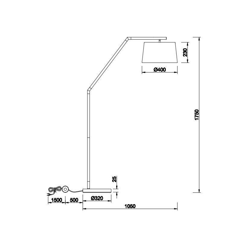 TRACY PIANTANA MODERNA IN METALLO NERO CON INSERTI ORO E PARALUME IN TESSUTO TRIO LIGHTING - Cristalensi Shop Online