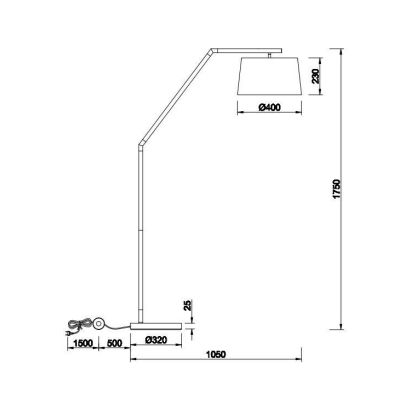 TRACY PIANTANA MODERNA IN METALLO NERO CON INSERTI ORO E PARALUME IN TESSUTO TRIO LIGHTING - Cristalensi Shop Online