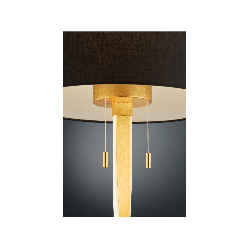 NANDOR PIANTANA MODERNA DOPPIA ILLUMINAZIONE IN METALLO NICHEL O ORO CON PARALUME IN TESSUTO TRIO LIGHTING - Cristalensi Shop On