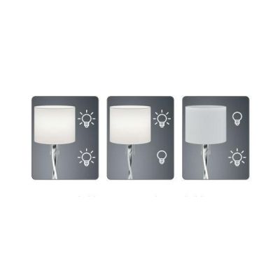 NANDOR PIANTANA MODERNA DOPPIA ILLUMINAZIONE IN METALLO NICHEL O ORO CON PARALUME IN TESSUTO TRIO LIGHTING - Cristalensi Shop On