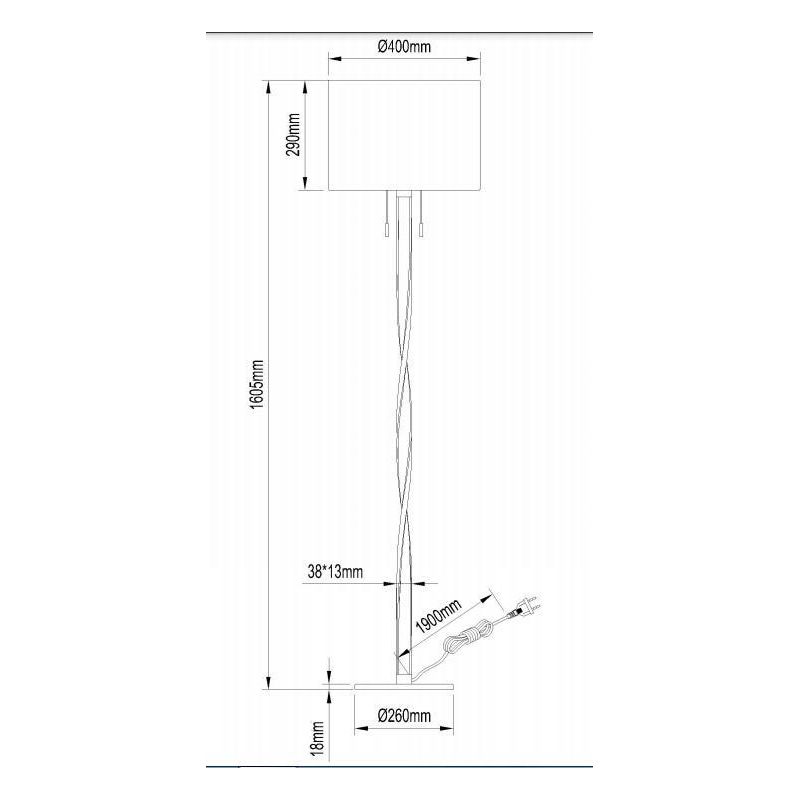 NANDOR PIANTANA MODERNA DOPPIA ILLUMINAZIONE IN METALLO NICHEL O ORO CON PARALUME IN TESSUTO TRIO LIGHTING - Cristalensi Shop On