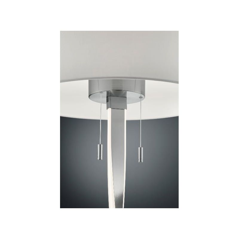 NANDOR LAMPADA DA TAVOLO DOPPIA ILLUMINAZIONE IN METALLO NICHEL O ORO CON PARALUME IN TESSUTO TRIO LIGHTING - Cristalensi Shop O