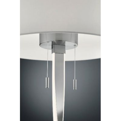 NANDOR LAMPADA DA TAVOLO DOPPIA ILLUMINAZIONE IN METALLO NICHEL O ORO CON PARALUME IN TESSUTO TRIO LIGHTING - Cristalensi Shop O