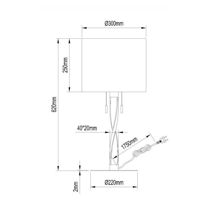 NANDOR LAMPADA DA TAVOLO DOPPIA ILLUMINAZIONE IN METALLO NICHEL O ORO CON PARALUME IN TESSUTO TRIO LIGHTING - Cristalensi Shop O