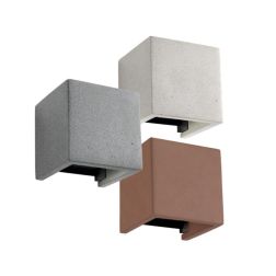 PETRA APPLIQUE CUBO 12X12 IN CEMENTO 3 COLORI IP54 LED 12W LUCE 2700K-3000K FLUSSO REGOLABILE DA ESTERNO