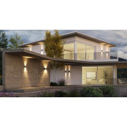 PETRA APPLIQUE CUBO 12X12 IN CEMENTO 3 COLORI IP54 LED 12W LUCE 2700K-3000K FLUSSO REGOLABILE DA ESTERNO 2