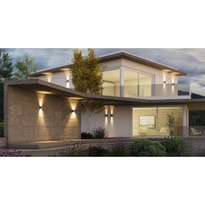 PETRA APPLIQUE CUBO 12X12 IN CEMENTO 3 COLORI IP54 LED 12W LUCE 2700K-3000K FLUSSO REGOLABILE DA ESTERNO