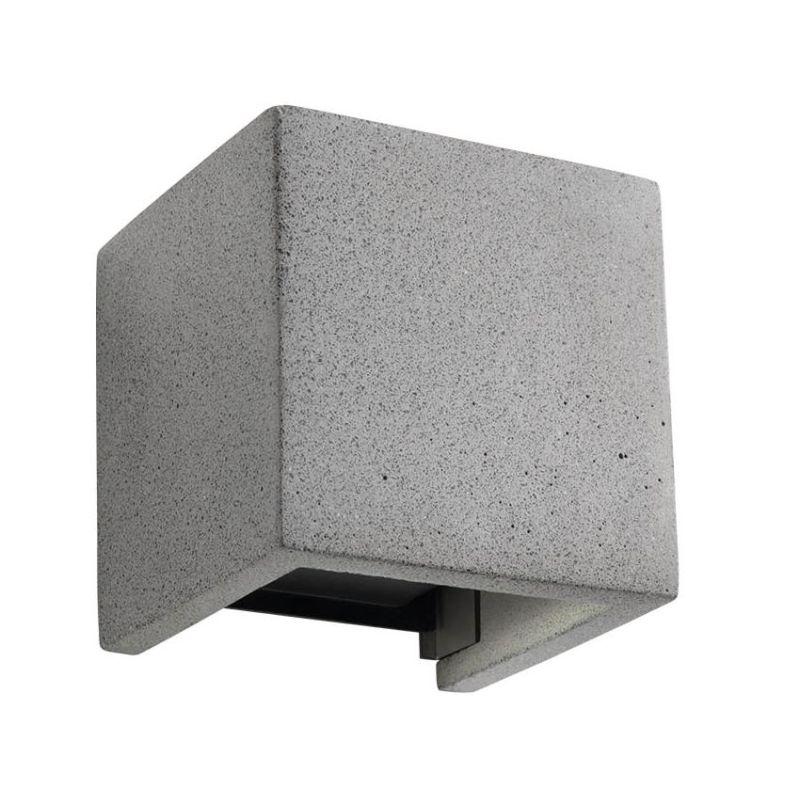 PETRA APPLIQUE CUBO 12X12 IN CEMENTO 3 COLORI IP54 LED 12W LUCE 2700K-3000K FLUSSO REGOLABILE DA ESTERNO