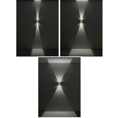 PETRA APPLIQUE RETTANGOLARE IN CEMENTO 3 COLORI IP54 LED 12W LUCE 2700K-3000K FLUSSO REGOLABILE DA ESTERNO