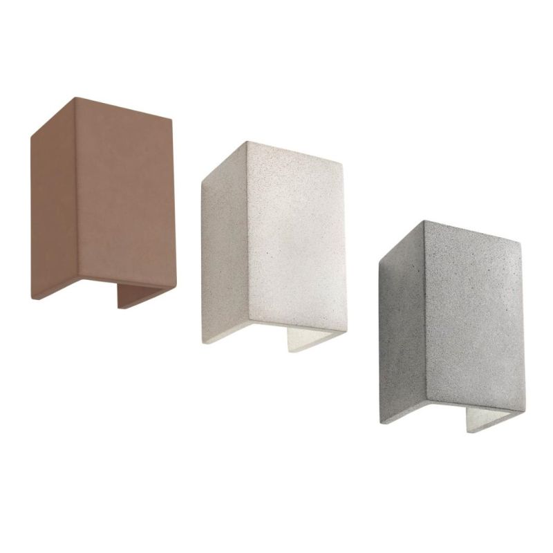 PETRA APPLIQUE RETTANGOLARE IN CEMENTO 3 COLORI IP54 LED 12W LUCE 2700K-3000K FLUSSO REGOLABILE DA ESTERNO