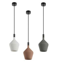 POTTER SOSPENSIONE SINGOLA IN CEMENTO D15,5 CM 3 COLORI IP65 DA ESTERNO LAMPADINA ATTACCO GU10
