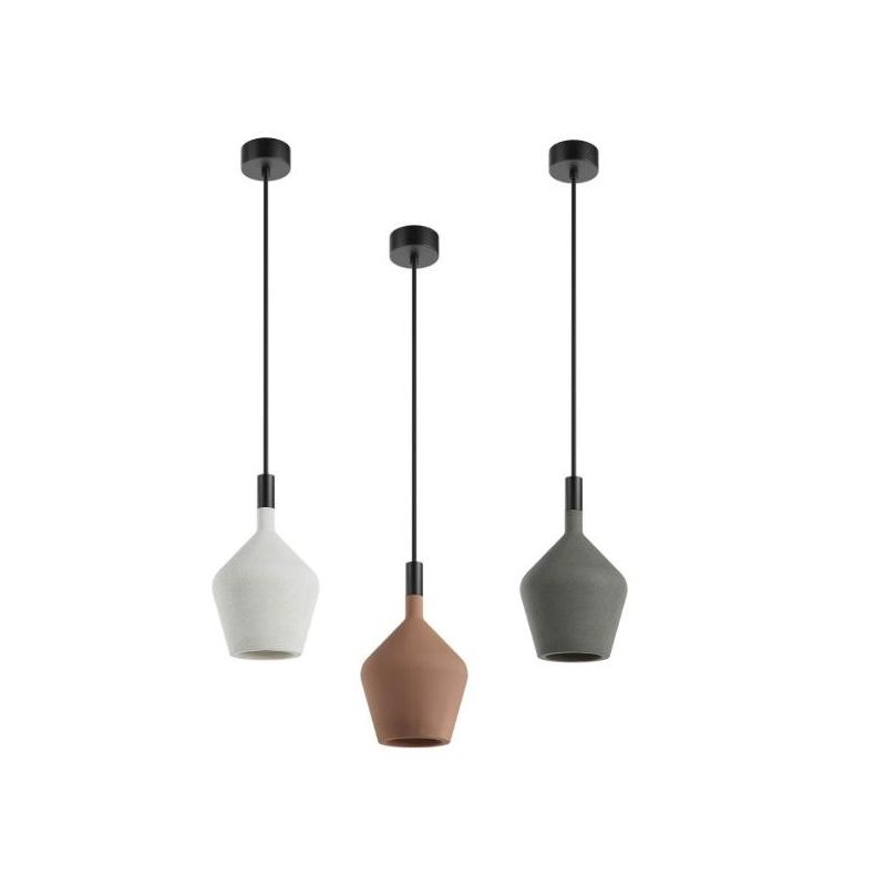 POTTER SOSPENSIONE SINGOLA IN CEMENTO D15,5 CM 3 COLORI IP65 DA ESTERNO LAMPADINA ATTACCO GU10
