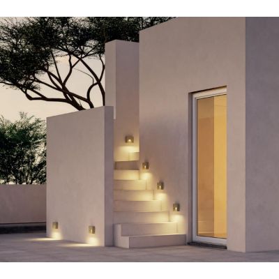 SASHI SEGNAPASSO DA ESTERNO IN CEMENTO 3 COLORI IP65 LED 6W LUCE 2700K-3000K DESIGN MODERNO