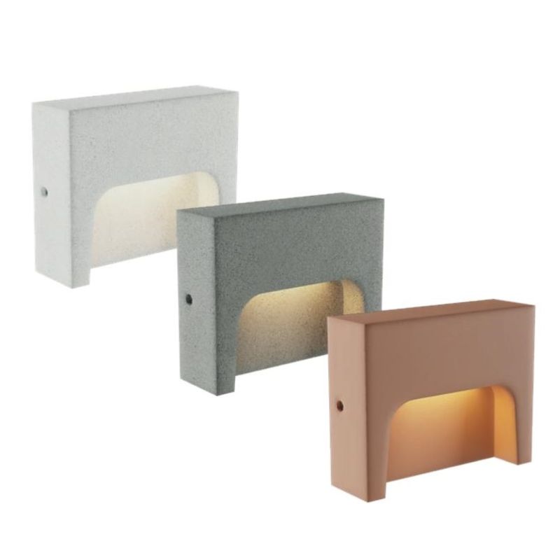 SASHI SEGNAPASSO DA ESTERNO IN CEMENTO 3 COLORI IP65 LED 6W LUCE 2700K-3000K DESIGN MODERNO