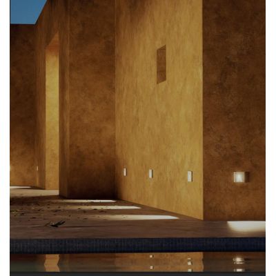 BAST SEGNAPASSO DA INCASSO QUADRATO IN CEMENTO LED 2,5W IP65 LUCE 2700K-3000K AVORIO E ANTRACITE