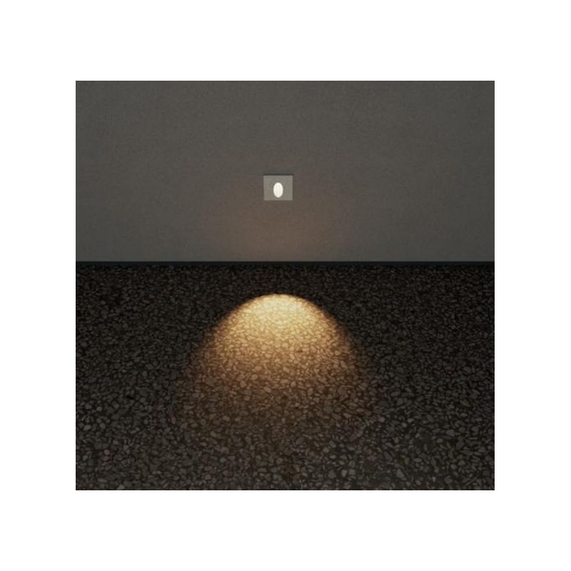 BAST SEGNAPASSO QUADRATO DA INCASSO IN CEMENTO LED 2,5W IP65 LUCE 2700K-3000K AVORIO E ANTRACITE