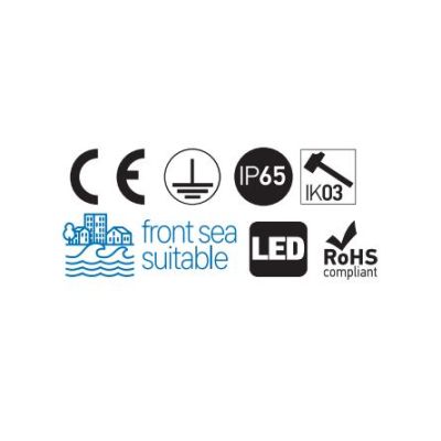 BAST SEGNAPASSO QUADRATO DA INCASSO IN CEMENTO LED 2,5W IP65 LUCE 2700K-3000K AVORIO E ANTRACITE