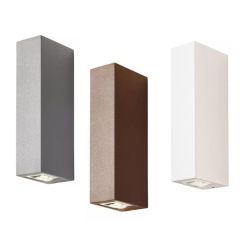 ACE APPLIQUE RETTANGOLARE DA ESTERNO BIEMISSIONE IP54 LED 5,84W LUCE 3000K-4000K ALLUMINIO 3 COLORI