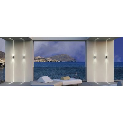 ACE APPLIQUE RETTANGOLARE DA ESTERNO BIEMISSIONE IP54 LED 5,84W LUCE 3000K-4000K ALLUMINIO 3 COLORI