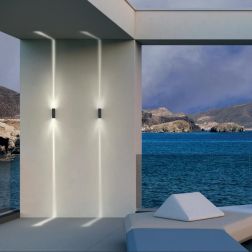 ACE APPLIQUE RETTANGOLARE DA ESTERNO BIEMISSIONE IP54 LED 5,84W LUCE 3000K-4000K ALLUMINIO 3 COLORI 2