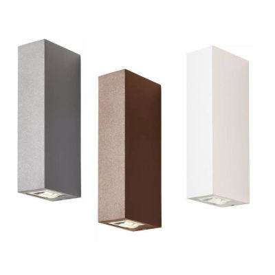 ACE APPLIQUE RETTANGOLARE DA ESTERNO BIEMISSIONE IP54 LED 5,84W LUCE 3000K-4000K ALLUMINIO 3 COLORI