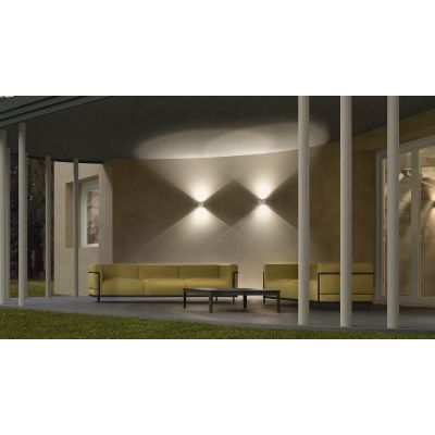 LOG APPLIQUE DA ESTERNO D10 CM BIEMISSIONE IP65 LED 12W LUCE 3000K ALLUMINIO BIANCO O ANTRACITE MODERNA