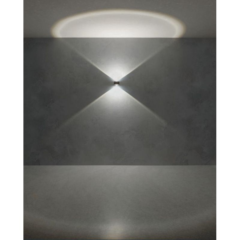 LOG APPLIQUE DA ESTERNO D10 CM BIEMISSIONE IP65 LED 12W LUCE 3000K ALLUMINIO BIANCO O ANTRACITE MODERNA